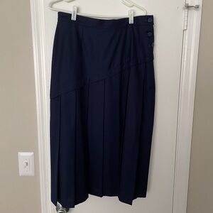 Vintage 100% Pure Wool Navy Blue Women's Skirt